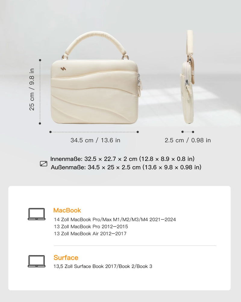 360° Schützende Laptop-Tasche, kompatibel mit 13/14 Zoll MacBook Pro/Air, LBW21