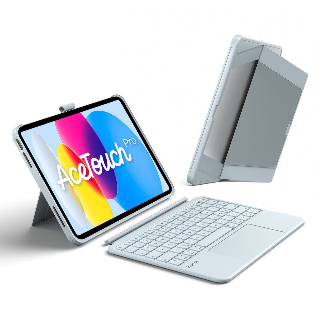 inateck DE Abnehmbar Hülle mit Tastatur für iPad 11" A16 2025, iPad 10.9" 2022,mit Stifthalter, QWERTZ, AceTouch Pro, KB403-10 | Re