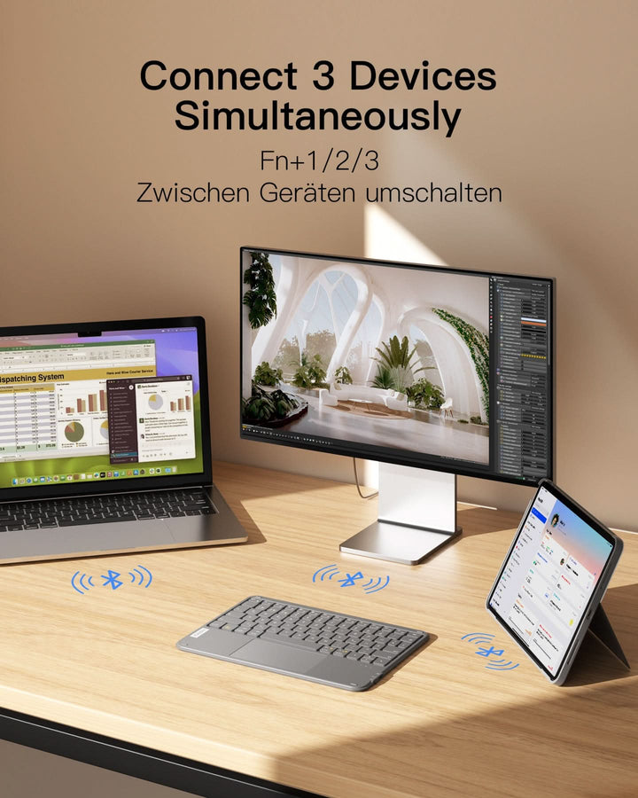 Deutsches QWERTZ Layout Leise Tasten Für Tablet PC IPad Bluetooth Tastatur Maus – Die 16 Besten Produkte Im Vergleich - The Digital Talents Tastatur Bluetooth Apple