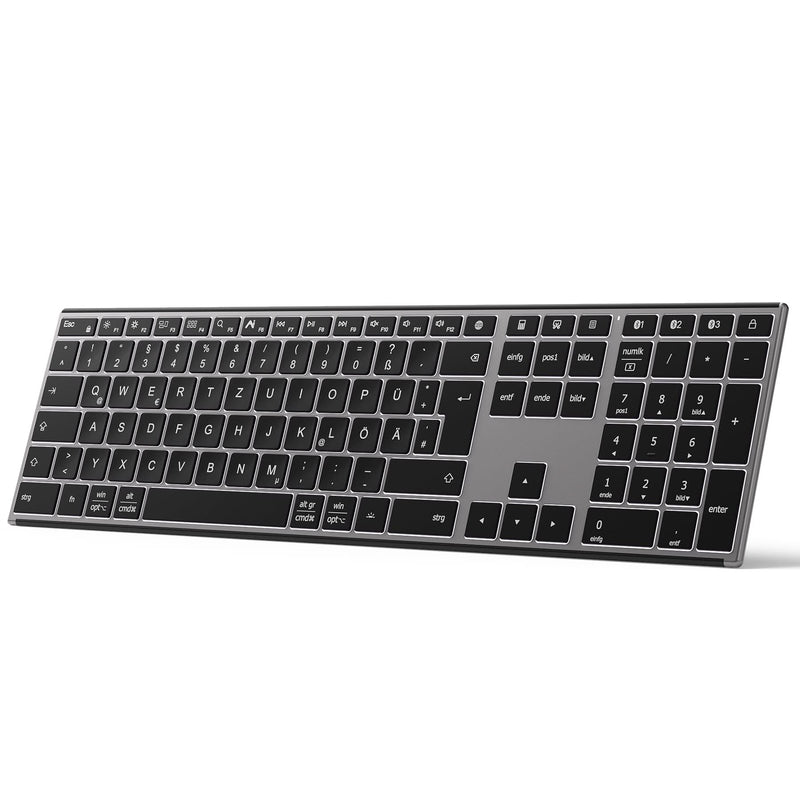 KI-Funktion Bluetooth Tastatur, Leise Tasten, Kompatibel mit iPadOS Android, Windows, KB06007