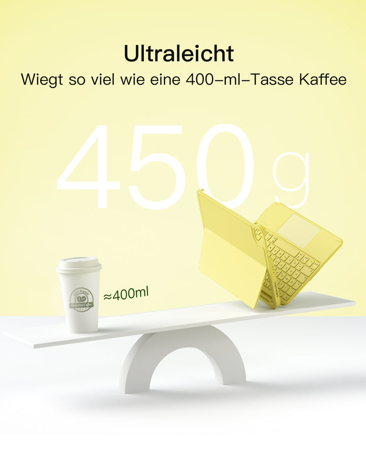 Ultraleicht Tastatur für iPad 11" (A16 2025), iPad 10, iPad Air 11" M4/M3/M2 (2026/2025/2024), iPad Air 5/4, iPad Pro 11" 4/3/2/1, QWERTZ, Acetouch, KB04122