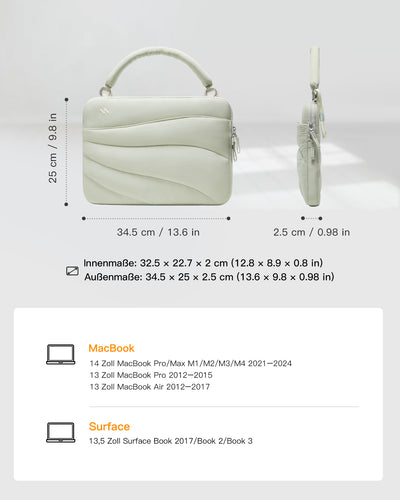 360° Schützende Laptop-Tasche, kompatibel mit 13/14 Zoll MacBook Pro/Air, LBW21