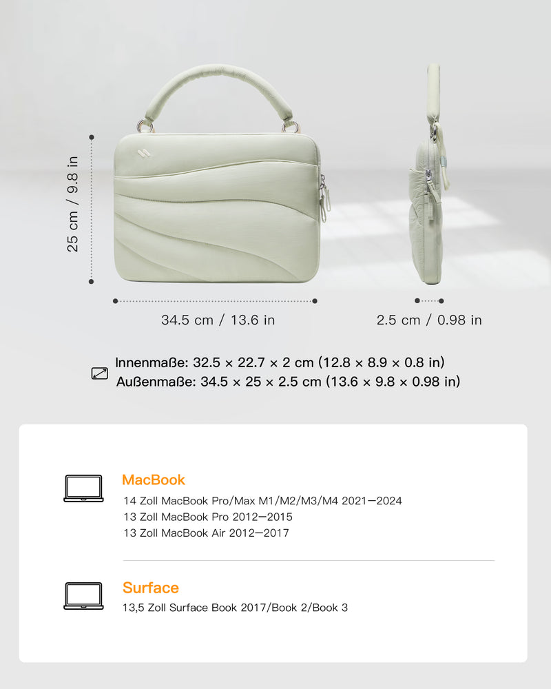 360° Schützende Laptop-Tasche, kompatibel mit 13/14 Zoll MacBook Pro/Air, LBW21