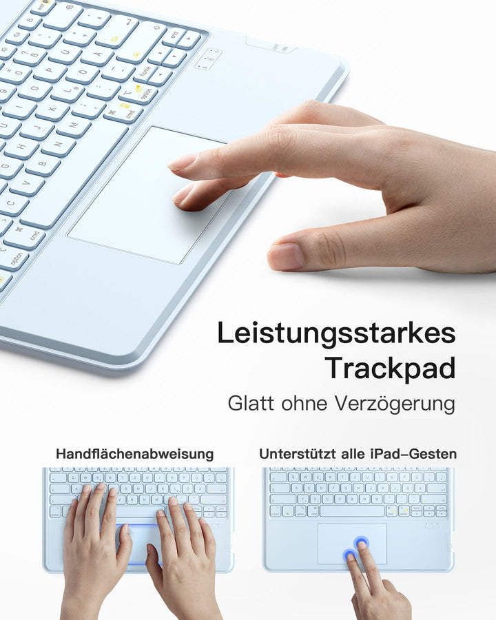 inateck DE Abnehmbare Tastatur für iPad Air 13" M3/M2 (2025/2024), iPad Air 6, iPad Pro 12.9" (6/5/4/3th), KB04118