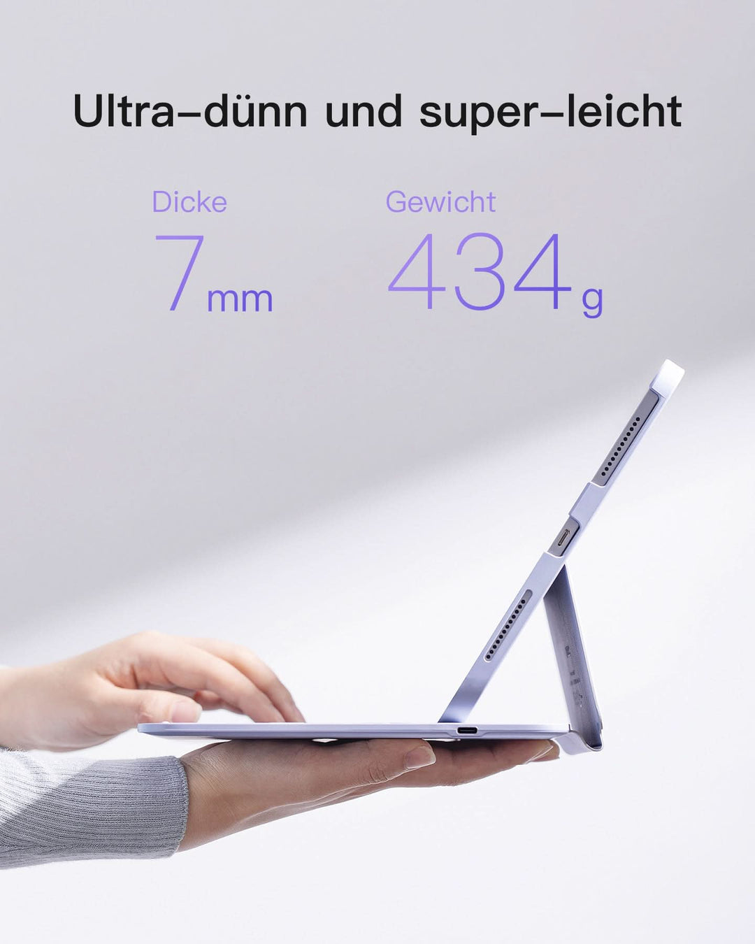 Ultraleichte Tastatur Hülle iPad 10, iPad Air 5/4, iPad Pro 11 4/3/2/1, QWERTZ, mit Stifthalter, BK2007 - Inateck Official DE