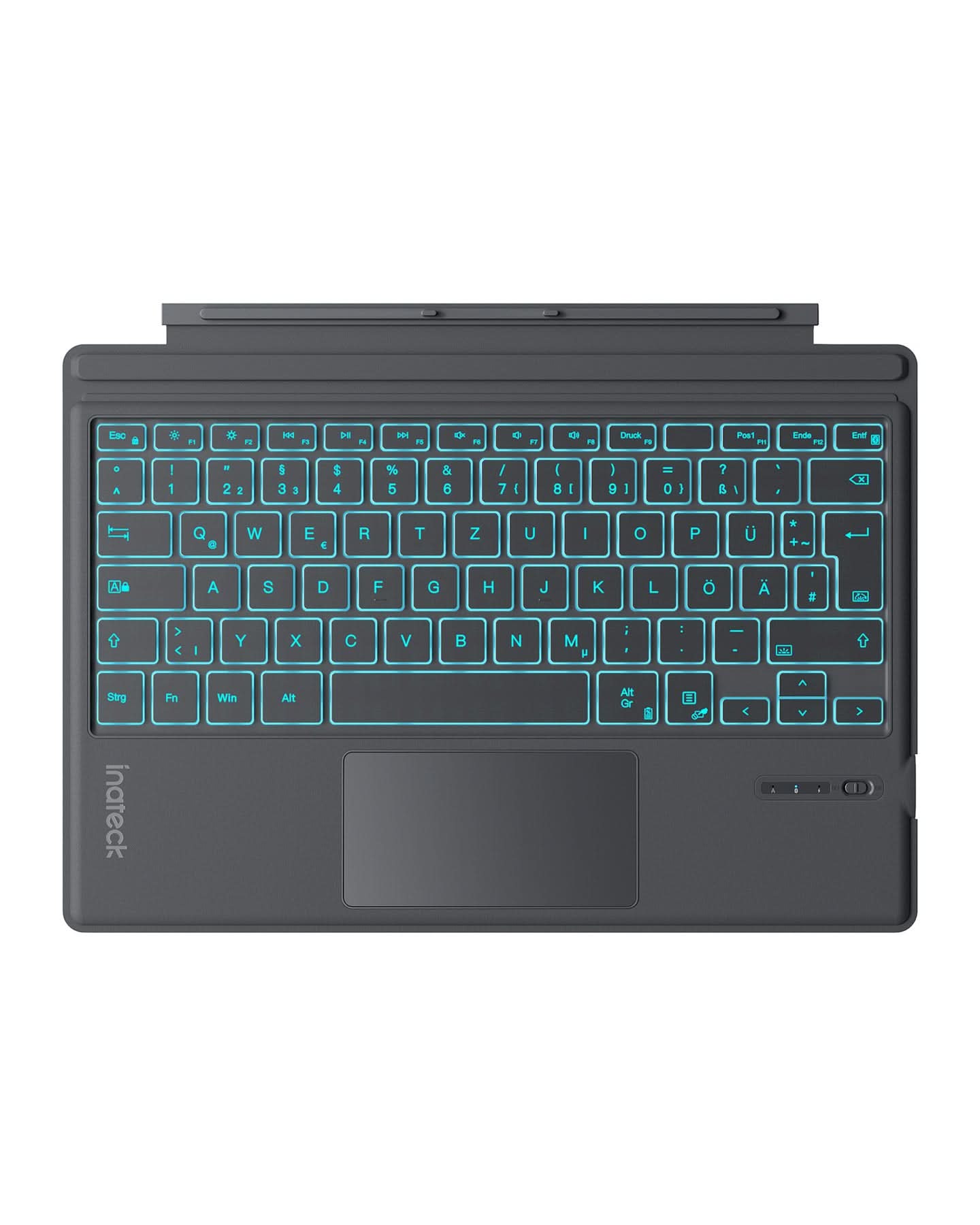 inateck DE Surface Pro AI Tastatur für Surface Pro 7/7+/6/5/4, 7 Farben Hintergrundbeleuchtung, QWERTZ, KB02027 Grau