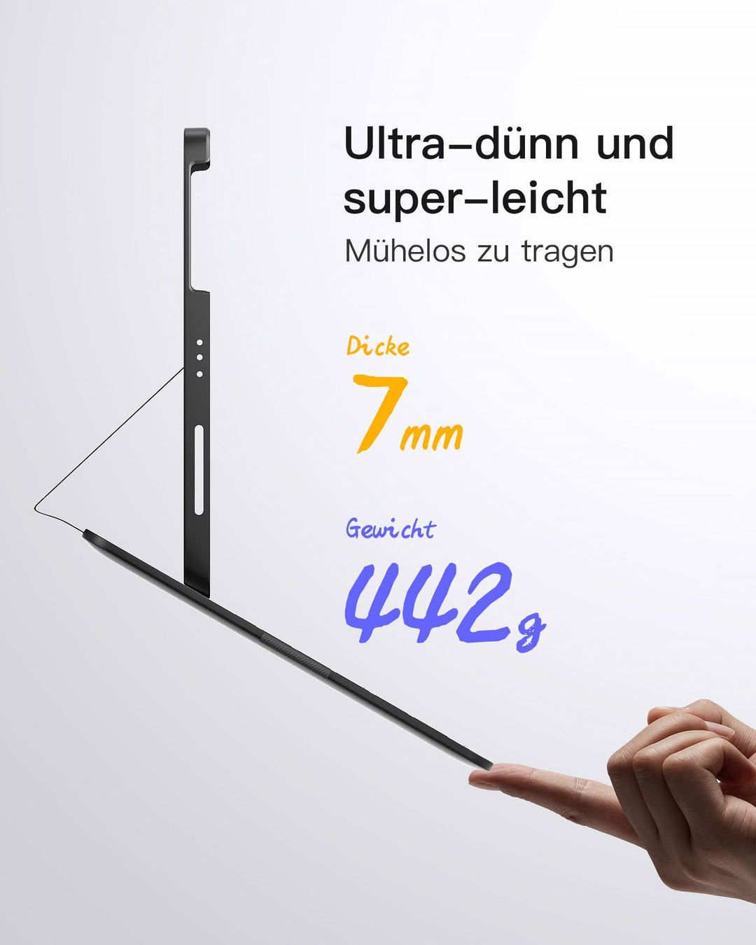inateck DE Super-leicht Tastatur Hülle für iPad 11" 11 Gen (A16 2025), iPad 10, iPad Air 11" M3/M2 (2025/2024), iPad Air 5/4, iPad 