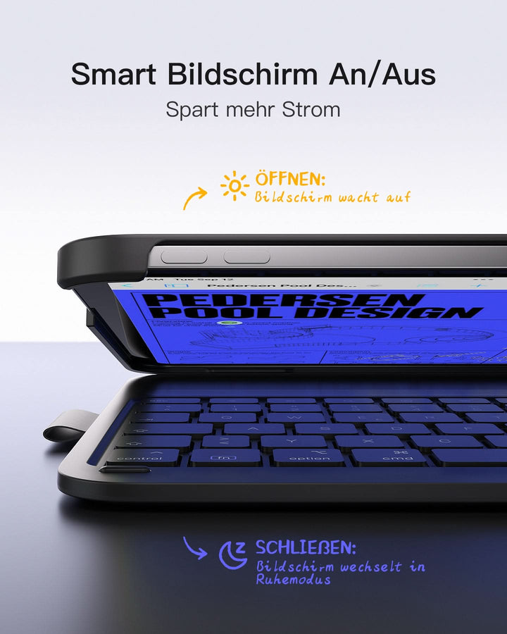 inateck DE Super-leicht Tastatur Hülle für iPad 11" 11 Gen (A16 2025), iPad 10, iPad Air 11" M3/M2 (2025/2024), iPad Air 5/4, iPad 