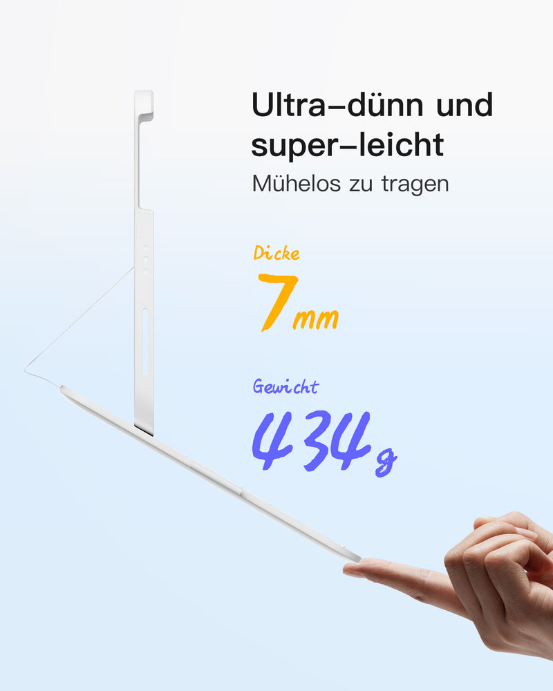 Super-leicht Tastatur Hülle für iPad 11" 11 Gen (A16 2025), iPad 10, iPad Air 11" M3/M2 (2025/2024), iPad Air 5/4, iPad Pro 11" 4/3/2/1, QWERTZ, BK2007
