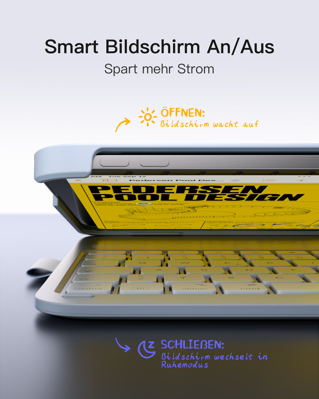 inateck DE Super-leicht Tastatur Hülle für iPad 11" 11 Gen (A16 2025), iPad 10, iPad Air 11" M3/M2 (2025/2024), iPad Air 5/4, iPad 