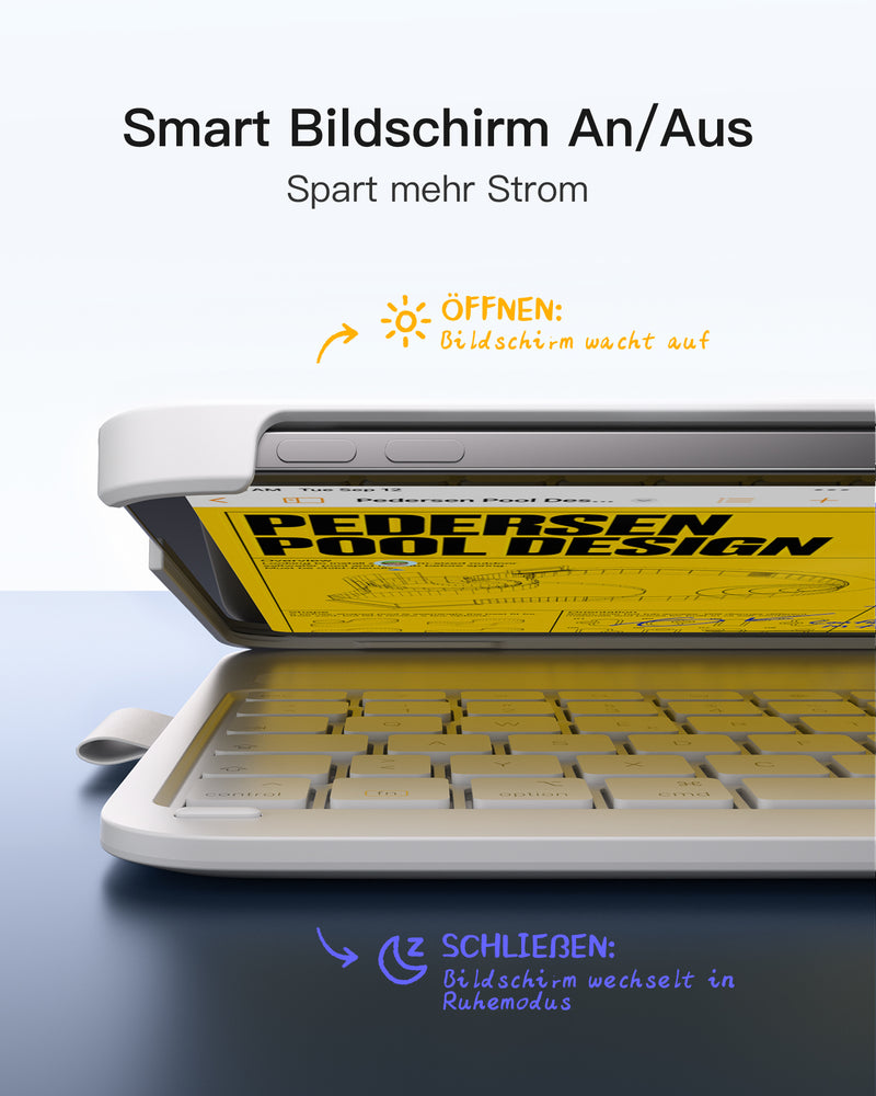 Super-leicht Tastatur Hülle für iPad 11" 11 Gen (A16 2025), iPad 10, iPad Air 11" M3/M2 (2025/2024), iPad Air 5/4, iPad Pro 11" 4/3/2/1, QWERTZ, BK2007