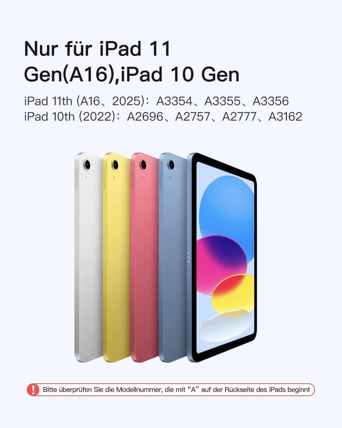 inateck DE NeoMagic Magnetische Tastatur Hülle für iPad 11" (A16 2025), iPad 10, KB09119-10