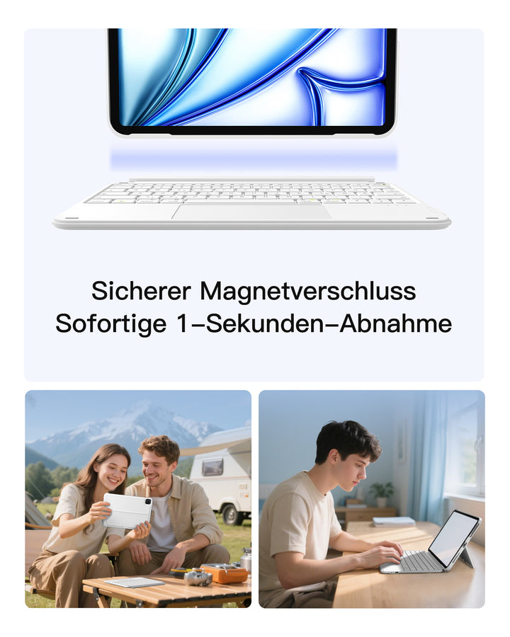 inateck DE Ultraleicht Tastatur für iPad 11" (A16 2025), iPad 10, iPad Air 11" M4/M3/M2 (2026/2025/2024), iPad Air 5/4, iPad Pro 11