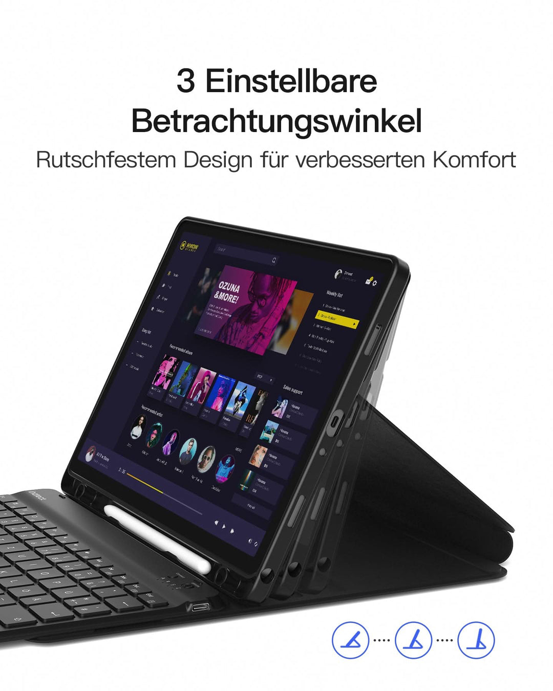 inateck DE Hülle mit Tastatur für Samsung Galaxy Tab А9+/A9 Plus 11" (2023), N0028