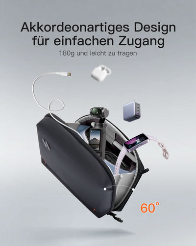 Portabler Elektronik-Organizer, spritzwassergeschützte Reisezubehörtasche für Kabel, Power Banks, Hubs, ABM33