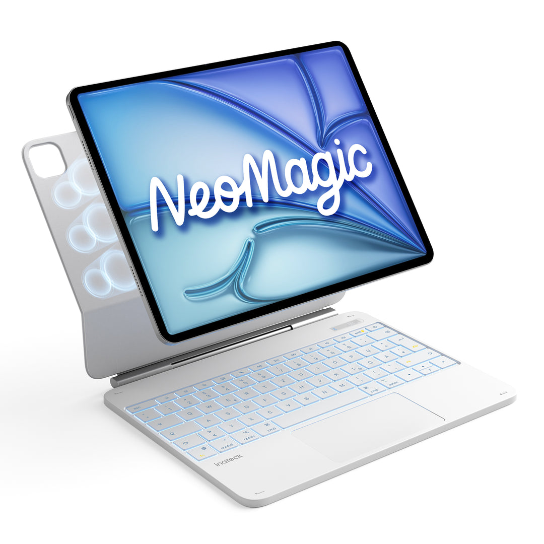 Inateck NeoMagic Magnetische Tastatur Hülle für iPad Air 13" M4/M3/M2 (2026/2025/2024), iPad Pro 12.9" 6/5/4/3 Gen,QWERTZ, KB903-13A