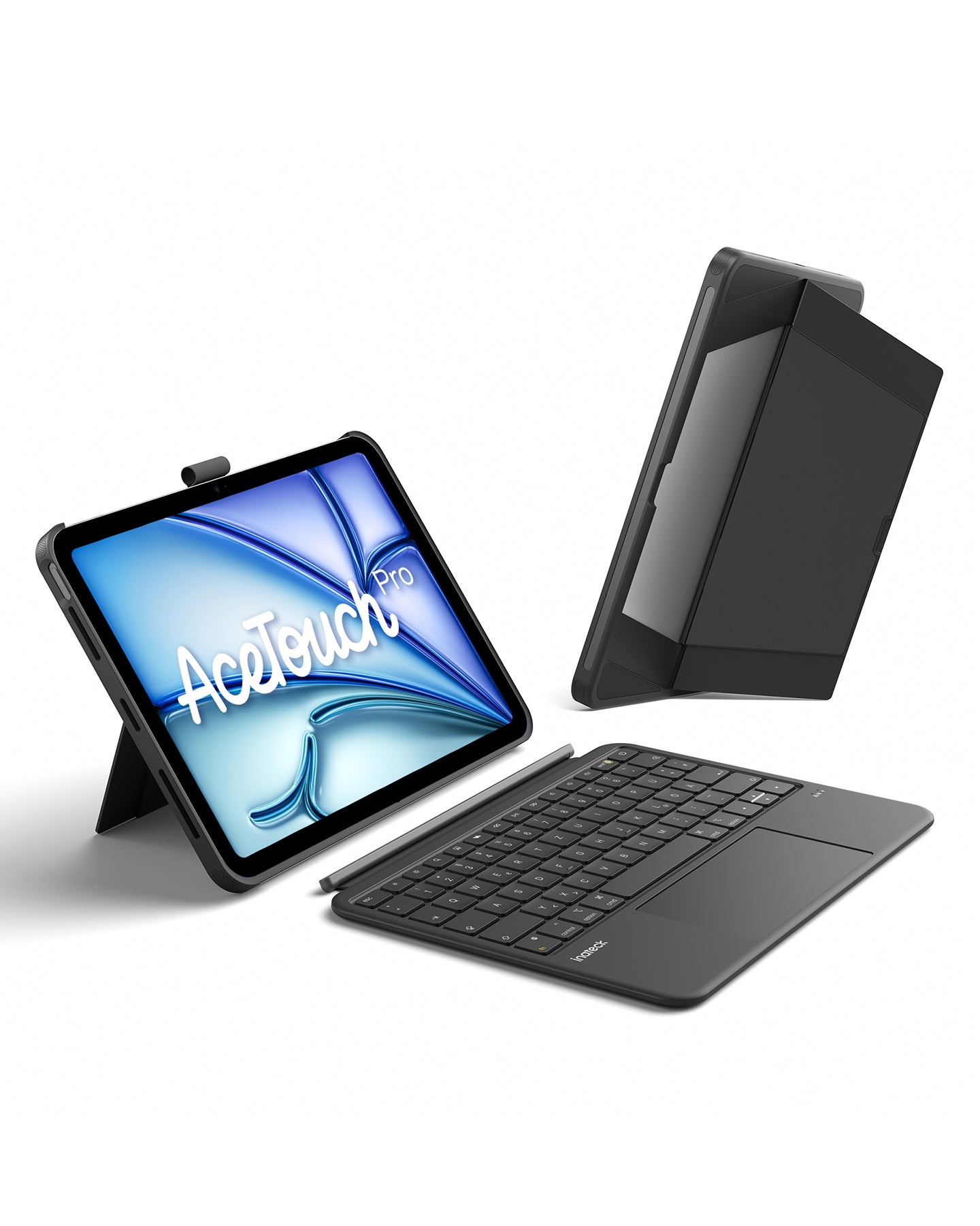 Inateck Abnehmbar Hülle mit Tastatur für iPad Air 11 Zoll(2025/2024),Air 5/4,für iPad Pro 11 Zoll, QWERTZ, AceTouch Pro, KB403-11A