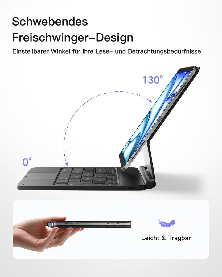 Inateck Toetsenbord hoes voor iPad Air 6 11 inch 2024, 5/4 10,9 inch