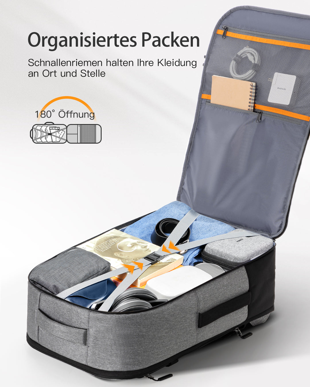 inateck DE 20-46L Reiserucksack, erweiterbarer Tragerucksack, BP03006
