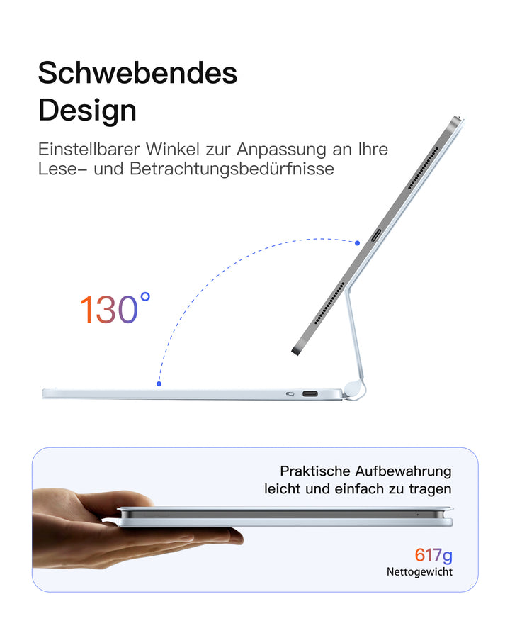 inateck DE Magnetische Tastaturhülle für iPad Air 11" M3/M2 (2025/2024), iPad Air 6/5/4, iPad Pro 11" 4/3/2/1, KB09119