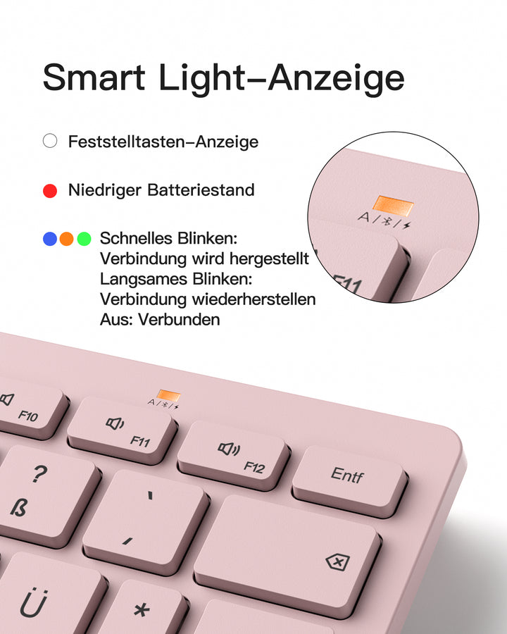 inateck DE Bluetooth Tablet Tastatur kompatibel mit Android/iOS/Smartphones/Windows PC/iPad, KB01003