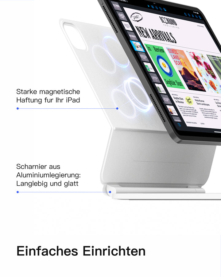 inateck DE Magnetische Tastaturhülle für iPad Air 11" M3/M2 (2025/2024), iPad Air 6/5/4, iPad Pro 11" 4/3/2/1, KB09119