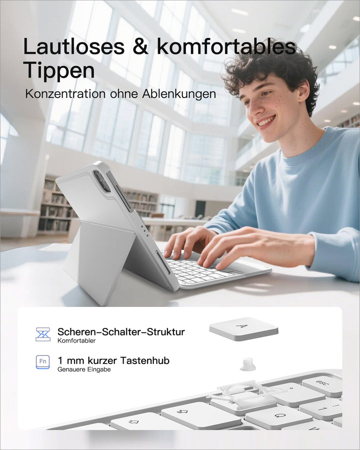 inateck DE Ultraleicht Tastatur für iPad 11" (A16 2025), iPad 10, iPad Air 11" M4/M3/M2 (2026/2025/2024), iPad Air 5/4, iPad Pro 11