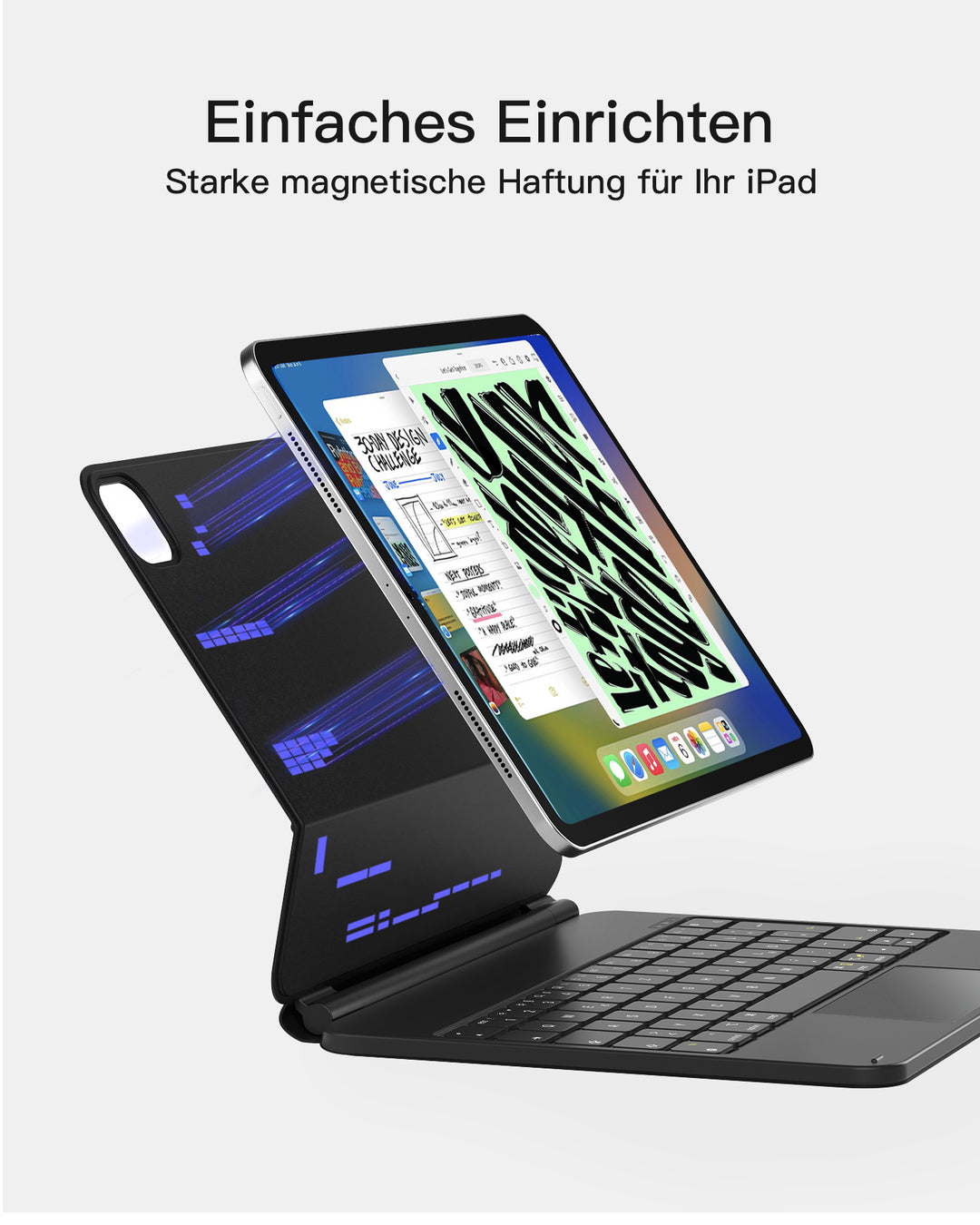 inateck DE Magnetische Tastaturhülle für iPad Air 11" M3/M2 (2025/2024), iPad Air 6/5/4, iPad Pro 11" 4/3/2/1, KB09119