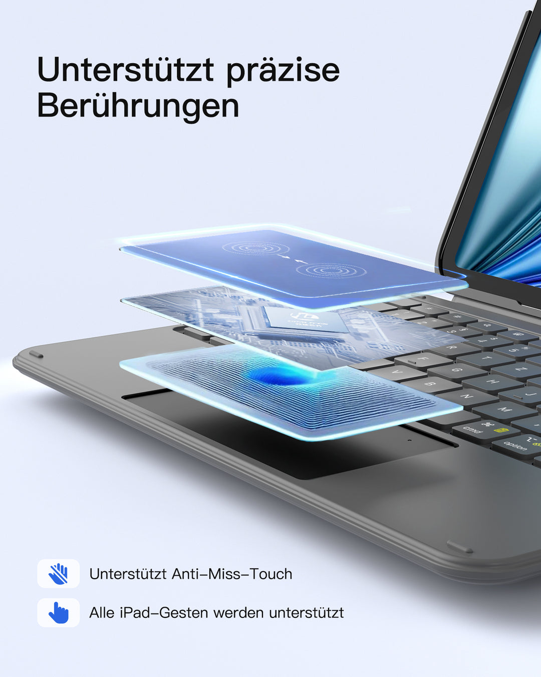 inateck DE Ultraleicht Tastatur für iPad 11" (A16 2025), iPad 10, iPad Air 11" M3/M2 (2025/2024), iPad Air 7/6/5/4, iPad Pro 11" 4/