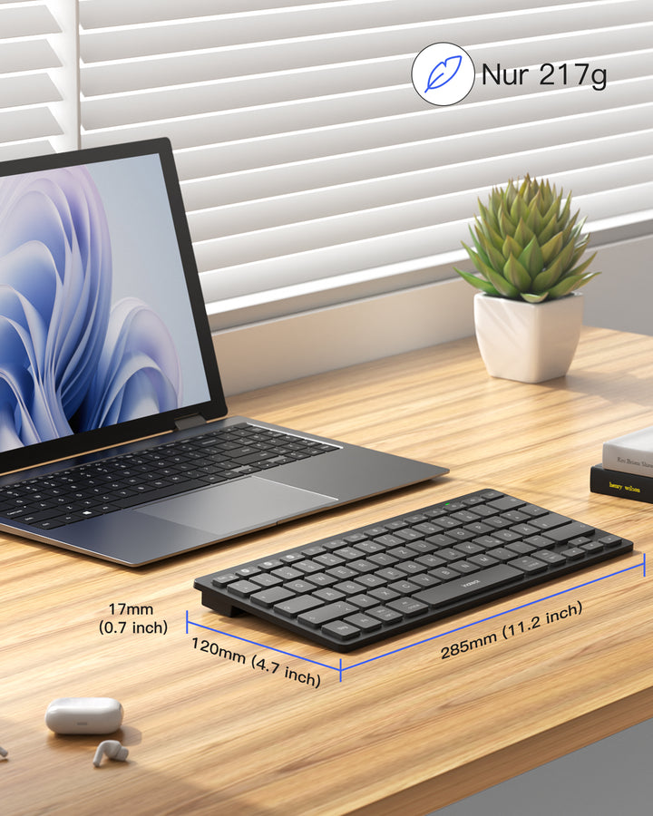 inateck DE Bluetooth Tablet Tastatur kompatibel mit Android/iOS/Smartphones/Windows PC/iPad, KB01003