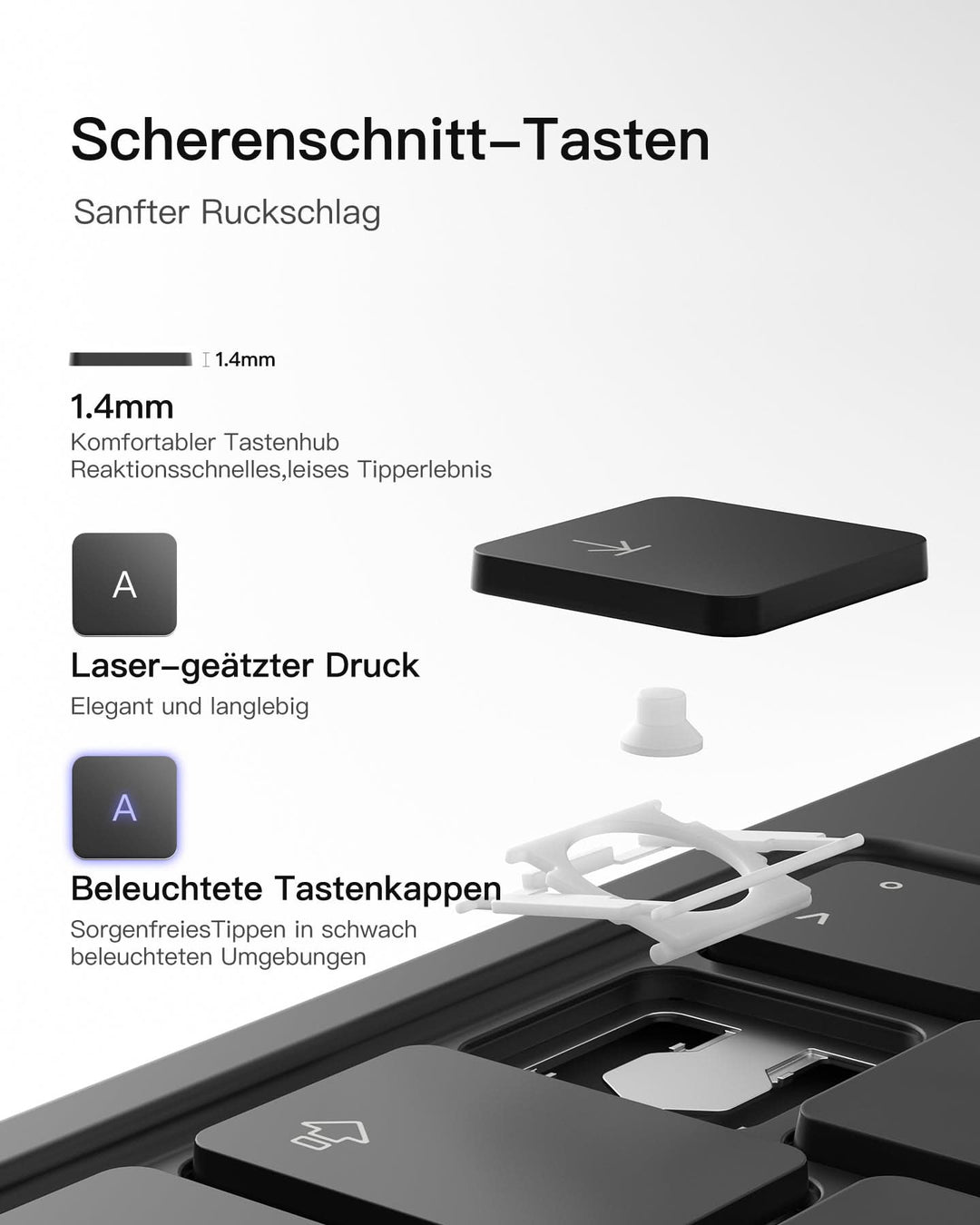 inateck DE NeoMagic Magnetische Tastatur Hülle für iPad 11" (A16 2025), iPad 10, KB09119-10