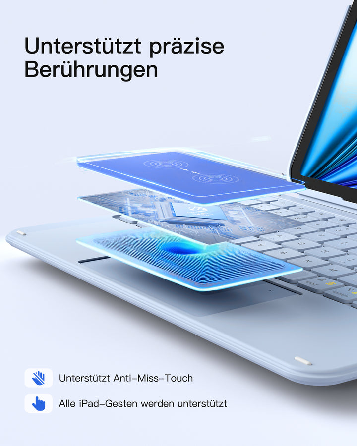 inateck DE Ultraleicht Tastatur für iPad 11" (A16 2025), iPad 10, iPad Air 11" M3/M2 (2025/2024), iPad Air 7/6/5/4, iPad Pro 11" 4/