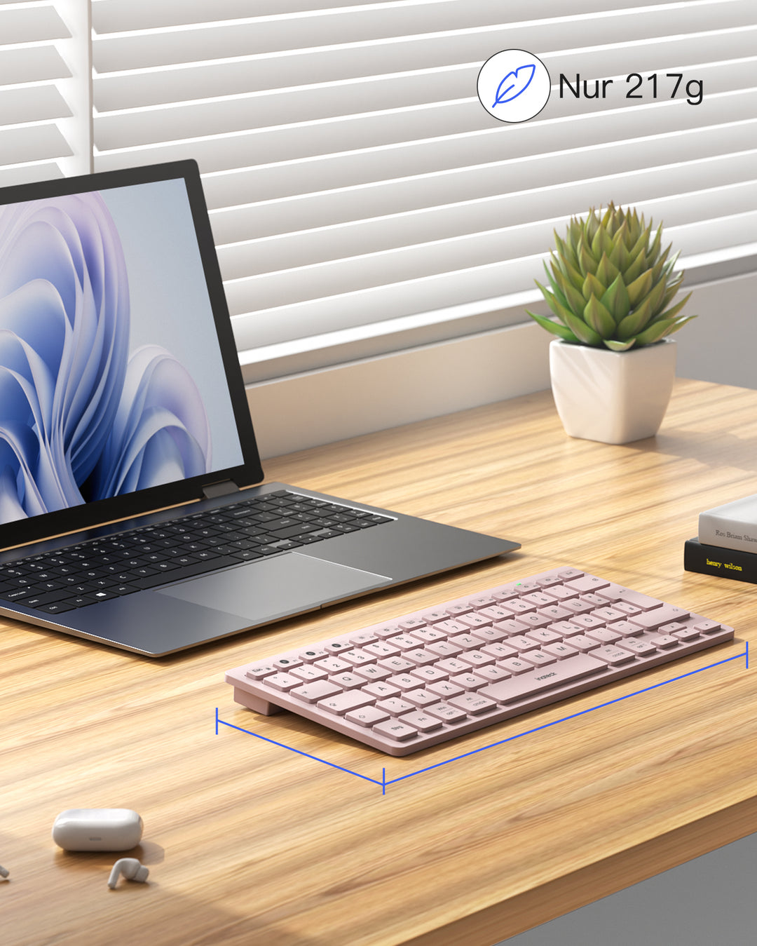 inateck DE Bluetooth Tablet Tastatur kompatibel mit Android/iOS/Smartphones/Windows PC/iPad, KB01003