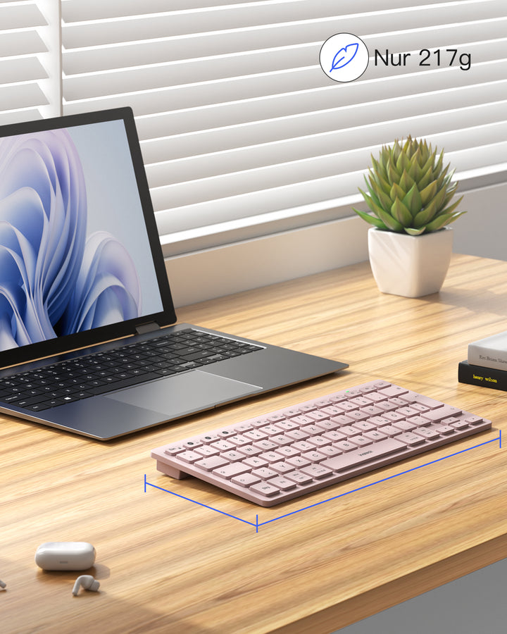 inateck DE Bluetooth Tablet Tastatur kompatibel mit Android/iOS/Smartphones/Windows PC/iPad, KB01003