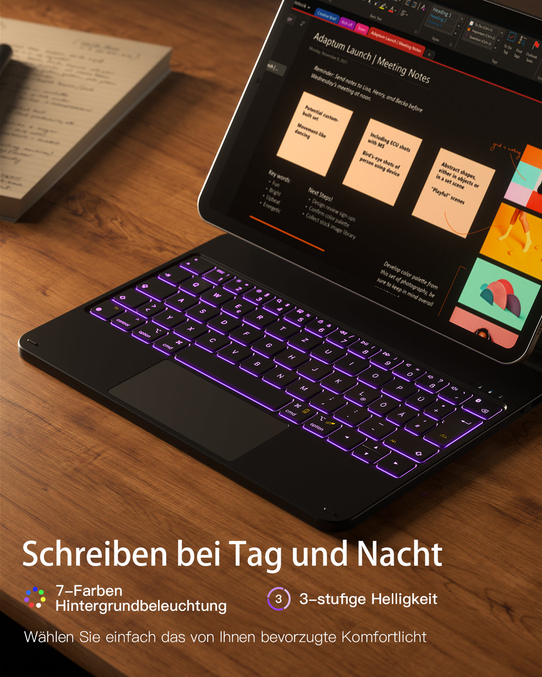 inateck DE Magnetische Tastaturhülle für iPad Air 11" M3/M2 (2025/2024), iPad Air 6/5/4, iPad Pro 11" 4/3/2/1, KB09119