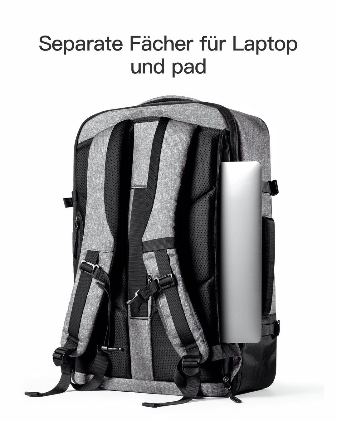 Inateck 38.5-46.2L Reiserucksack erweiterbarer Herren Damen Handgepäck Flugzeug Rucksack, 15.6 Zoll Laptop Rucksack spritzwassergeschütztes Carry on