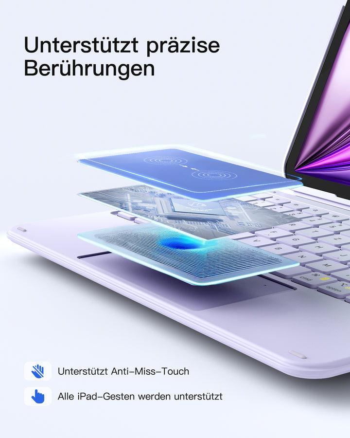 inateck DE Ultraleicht Tastatur für iPad 11" (A16 2025), iPad 10, iPad Air 11" M3/M2 (2025/2024), iPad Air 7/6/5/4, iPad Pro 11" 4/
