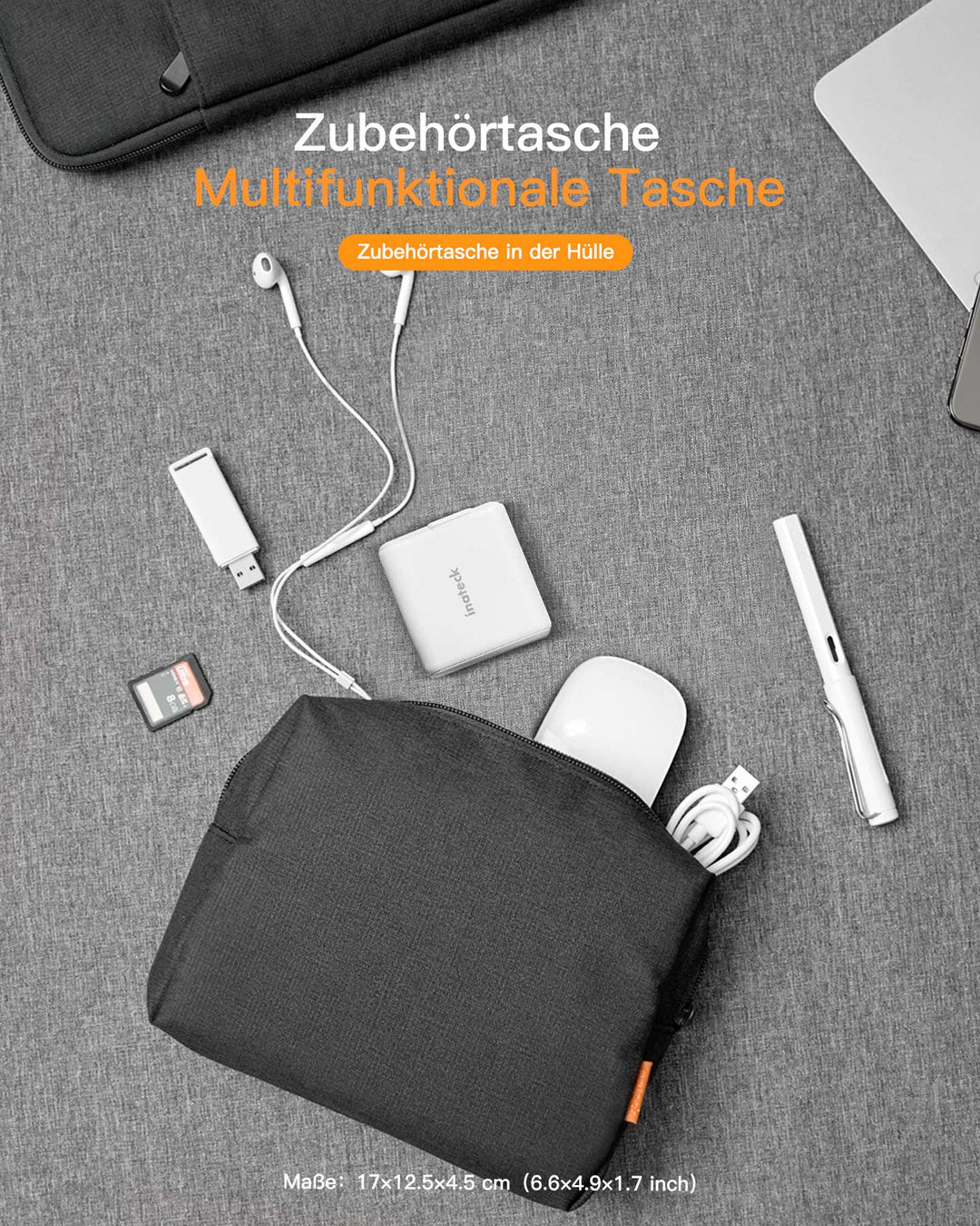 inateck DE Ultraleichte Laptoptasche Hülle 13-16 Zoll mit Zubehörtasche, LB01005