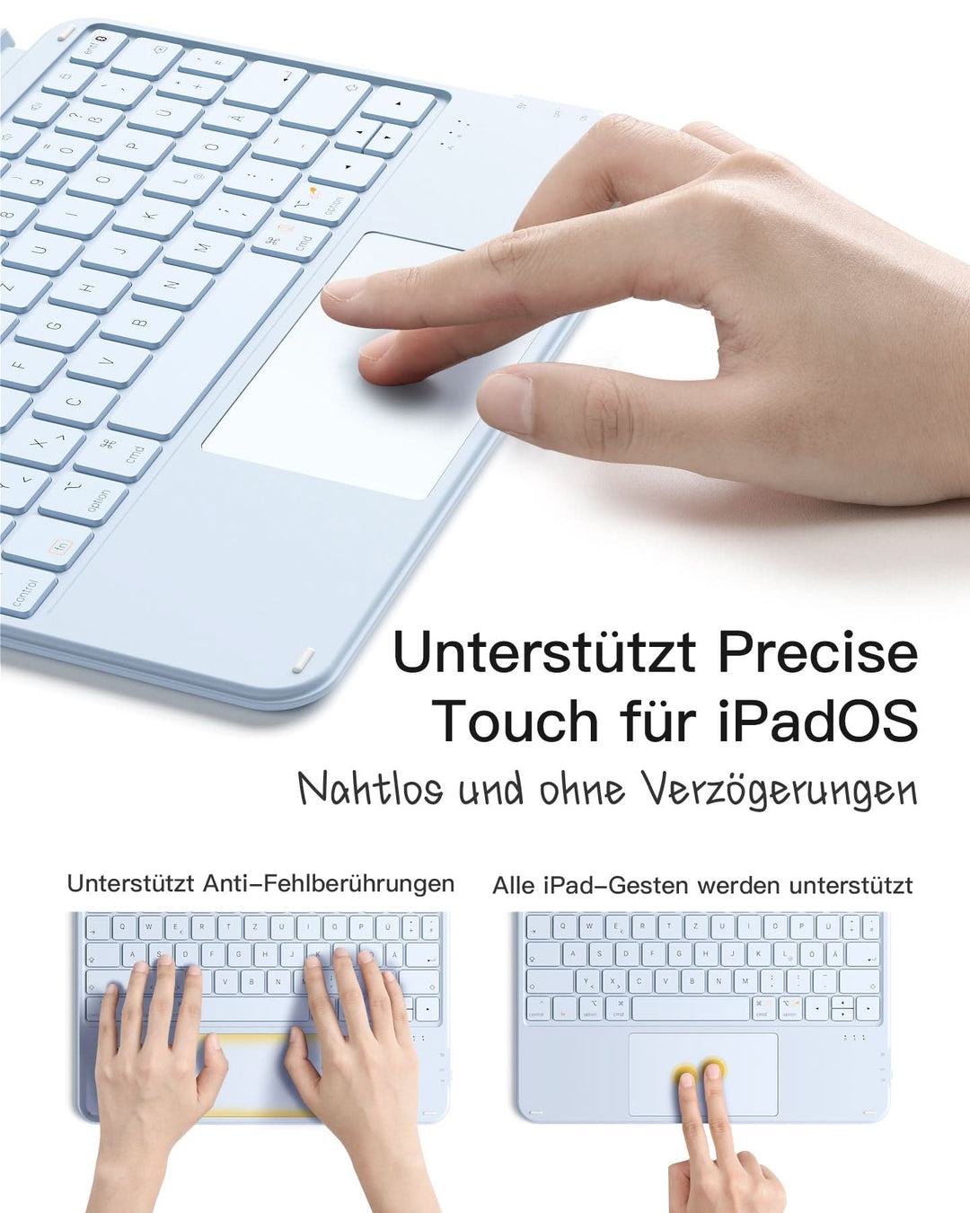 inateck DE Ultraleicht Tastatur für iPad 11" (A16 2025), iPad 10, iPad Air 11" M3/M2 (2025/2024), iPad Air 7/6/5/4, iPad Pro 11" 4/