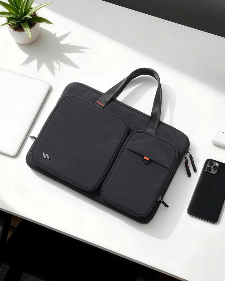 inateck DE 360° Rundumschutz Laptoptasche Große Kapazität Hülle Kompatibel mit 13" MacBook Air M4-M1 2025-2012, 14" MacBook Pro M5-