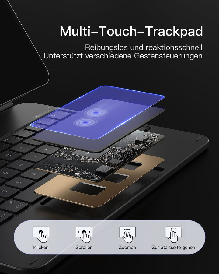 inateck DE NeoMagic Magnetische Tastatur Hülle für iPad 11" (A16 2025), iPad 10, KB09119-10