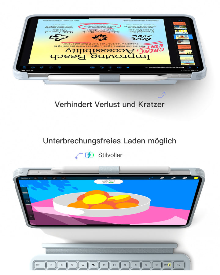 inateck DE Inateck Abnehmbar Hülle mit Tastatur für iPad Air 11 Zoll(2026/2025/2024), iPad Air 5/4,für iPad Pro 11 Zoll, QWERTZ, Ac