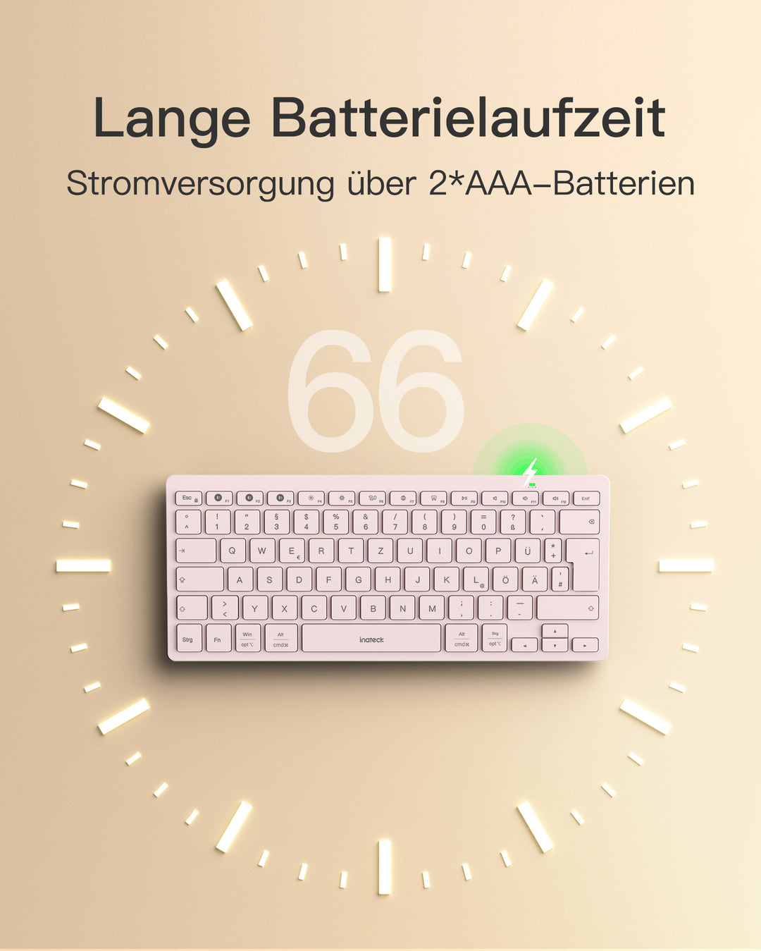 inateck DE Bluetooth Tablet Tastatur kompatibel mit Android/iOS/Smartphones/Windows PC/iPad, KB01003