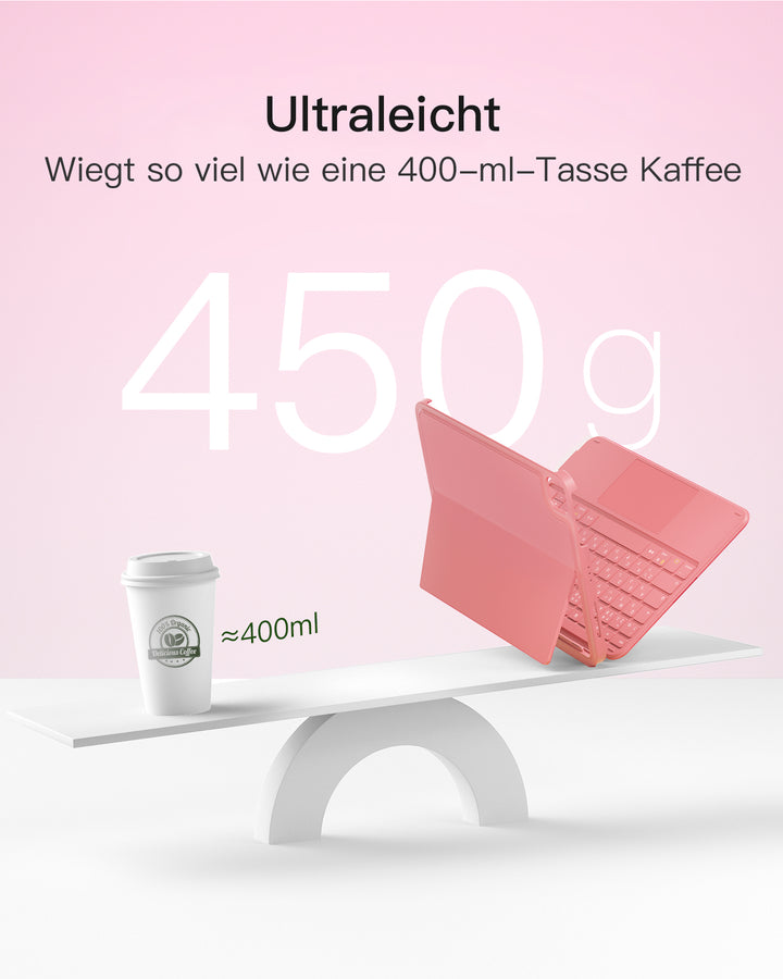 Ultraleicht Tastatur für iPad 11" (A16 2025), iPad 10, iPad Air 11" M4/M3/M2 (2026/2025/2024), iPad Air 5/4, iPad Pro 11" 4/3/2/1, QWERTZ, Acetouch, KB04122