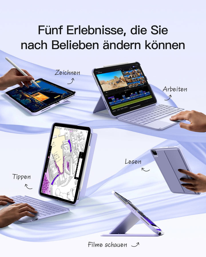 inateck DE Ultraleicht Tastatur für iPad 11" (A16 2025), iPad 10, iPad Air 11" M3/M2 (2025/2024), iPad Air 7/6/5/4, iPad Pro 11" 4/