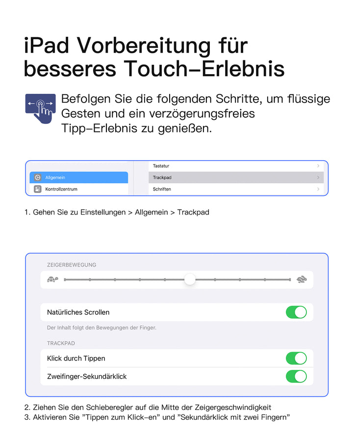 inateck DE Ultraleicht Tastatur für iPad 11" (A16 2025), iPad 10, iPad Air 11" M3/M2 (2025/2024), iPad Air 7/6/5/4, iPad Pro 11" 4/