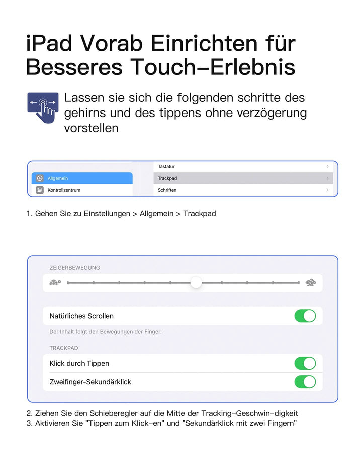 inateck DE Abnehmbar Ultraleichte Tastatur für iPad 11/10 Gen A16 2025 11 Zoll, iPad Air 11 Zoll (2026/2025), iPad Air 5/4, iPad Pr