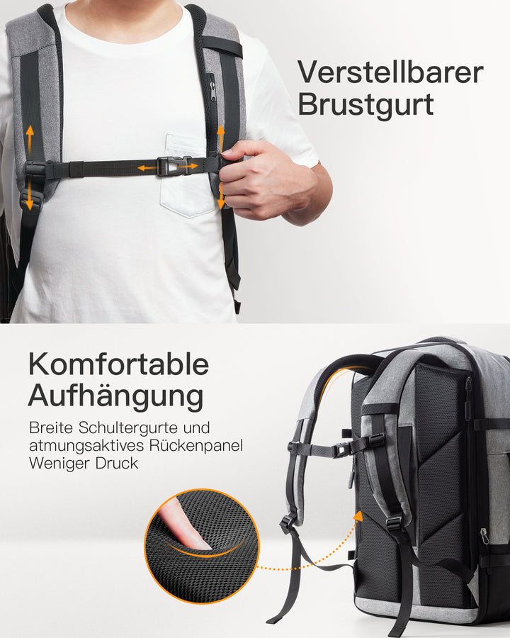 inateck DE 20-46L Reiserucksack, erweiterbarer Tragerucksack, BP03006