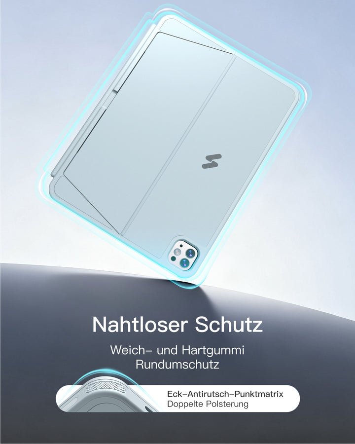 inateck DE Inateck Abnehmbar Hülle mit Tastatur für iPad Air 11 Zoll(2026/2025/2024), iPad Air 5/4,für iPad Pro 11 Zoll, QWERTZ, Ac