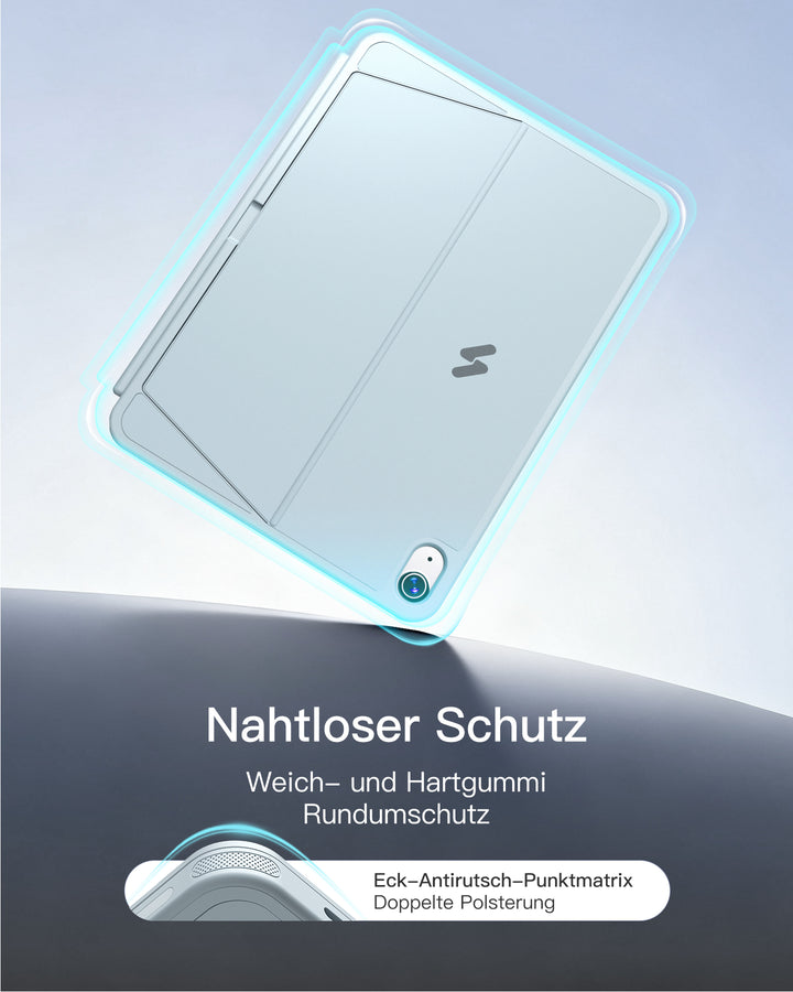 inateck DE Abnehmbar Hülle mit Tastatur für iPad 11" A16 2025, iPad 10.9" 2022,mit Stifthalter, QWERTZ, AceTouch Pro, KB403-10 | Re